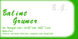 balint gruner business card