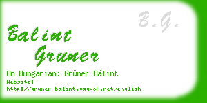 balint gruner business card